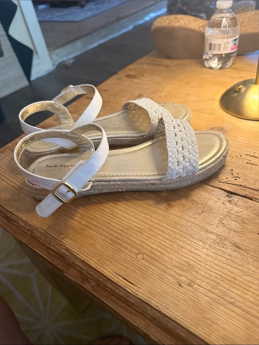 Haute Hippie Kids White Braided Strap Sandals